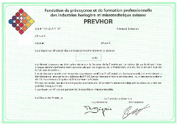 Certificat Prevhor
